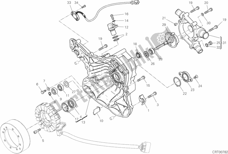 Alle onderdelen voor de Generator Deksel van de Ducati Multistrada 1260 Touring USA 2020
